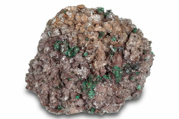 Fibrous Malachite and Selenite on Ferroan Dolomite - Morocco #274351